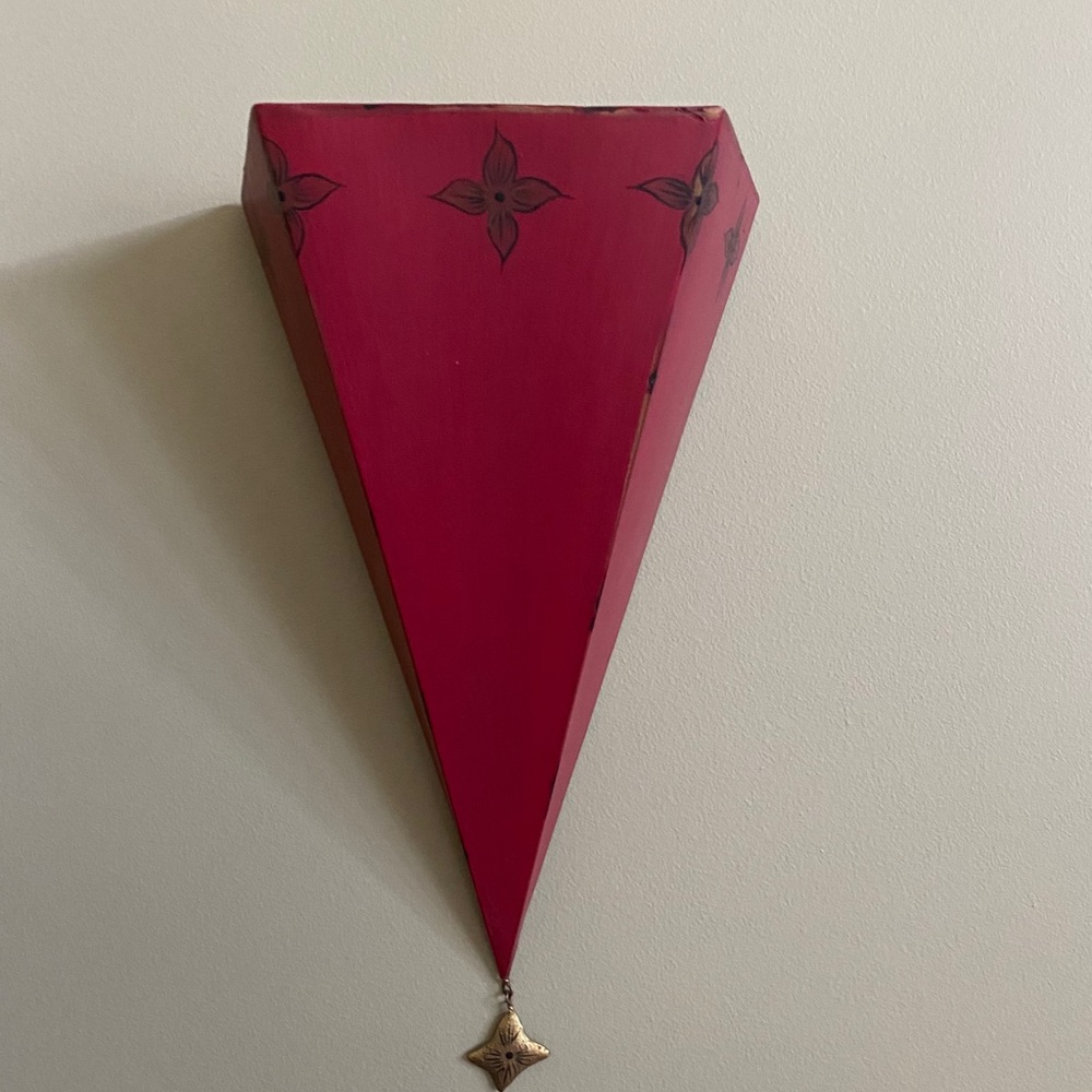 Red & gold metal sconces